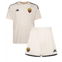 Otroški Nogometni dresi AS Roma Bryan Cristante #4 Gostujoči 2023-24 Kratek Rokav (+ Kratke hlače)